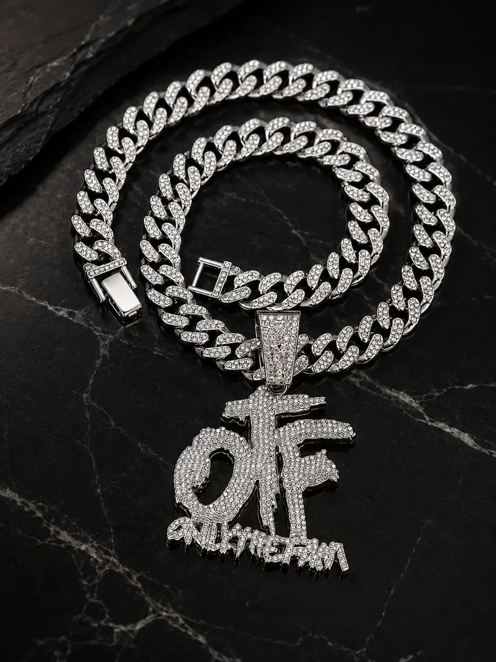 OTF Iced Out Cuban Link Necklace Set